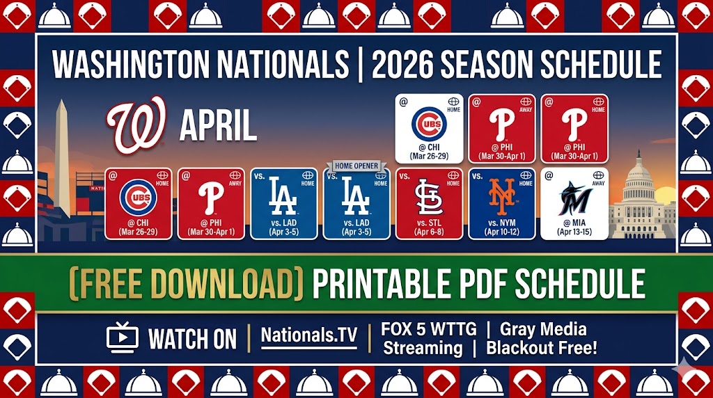2026 Washington Nationals Schedule: The “ Media Solution” and How to Watch – Sports Brackets
