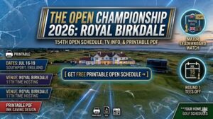 2026 British Open Schedule: Royal Birkdale Dates, TV Info, and Printable PDF