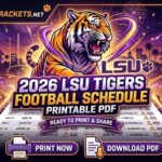Printable 2026 LSU Football Schedule