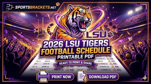2026 LSU Tigers Football Schedule, Printable PDF with TV Schedule – Sports Brackets