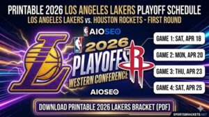 Read more about the article Printable 2026 Los Angeles Lakers Playoff Schedule: Dates, Times, and TV Channels