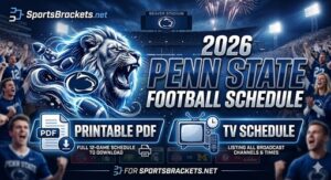 Printable 2026 Penn State football schedule