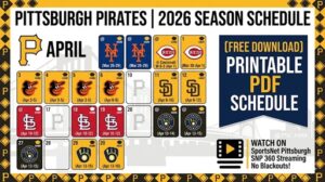 Read more about the article 2026 Pittsburgh Pirates Schedule: Results, TV Guide, and Printable PDF