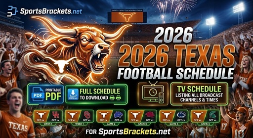 2026 Texas Longhorns Football Schedule, Printable PDF with TV Schedule – Sports Brackets