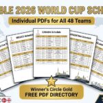 Printable 2026 World Cup Team Schedules