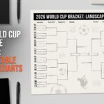 Printable 2026 World Cup bracket landscape featured