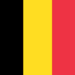 Vertical tricolor flag of Belgium: black on the left, yellow in the middle, red on the right.