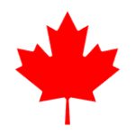 Flag of Canada: red vertical bands on sides with a white center and a red maple leaf