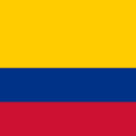 Flag of Colombia: horizontal bands of yellow (top, larger), blue, and red