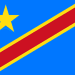 Flag of the Democratic Republic of the Congo: blue field with a yellow star and a diagonal red stripe bordered in yellow.