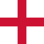Flag of England: white field with a bold red cross (St. George's Cross).