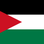 Flag of Jordan: black, white, and green horizontal stripes with a red chevron containing a white star.