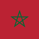 Red flag with a centered green five-pointed star outline on a solid red field