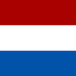 Flag of the Netherlands: three horizontal stripes red (top), white (center), and blue (bottom).