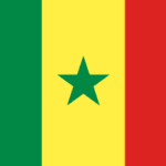 National flag of Senegal: three vertical bands green, yellow with a green star, and red.