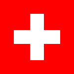 Flag of Switzerland: white cross centered on a red field (national flag).