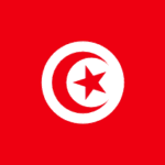 Flag of Tunisia: red field with a white circle containing a red crescent and star