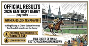 Read more about the article 2026 Kentucky Derby Official Results and Payouts: Golden Tempo Makes History