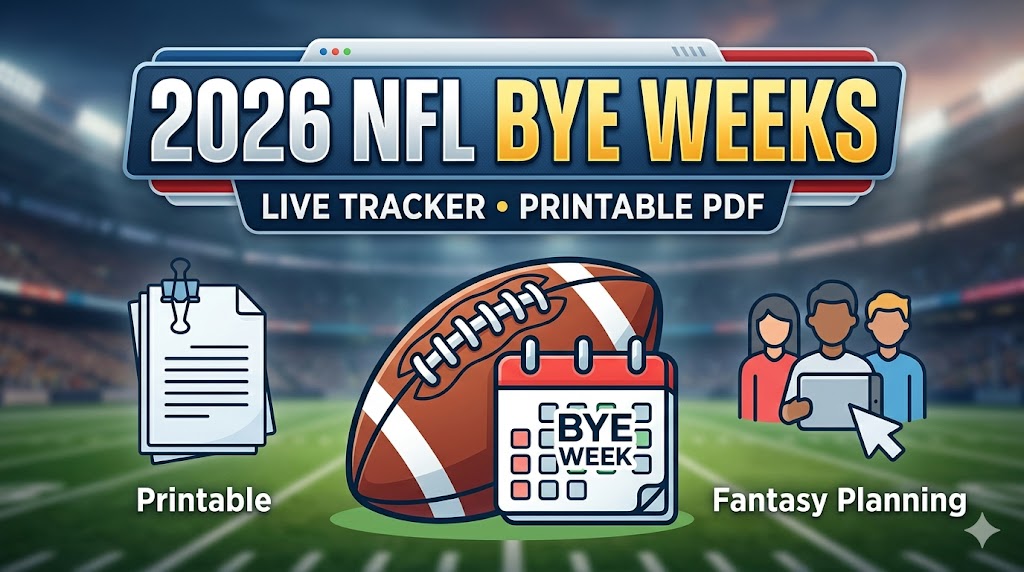 2026 NFL Bye Week Schedule