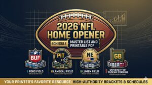 2026 NFL Home Opener Schedule