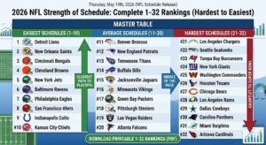 2026 NFL Strength of Schedule Featured