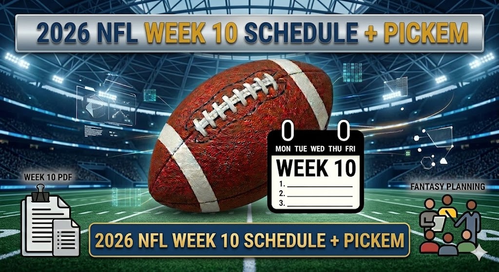 2026 NFL Week 10 Schedule - Sports Brackets 2026 NFL Week 10 Schedule