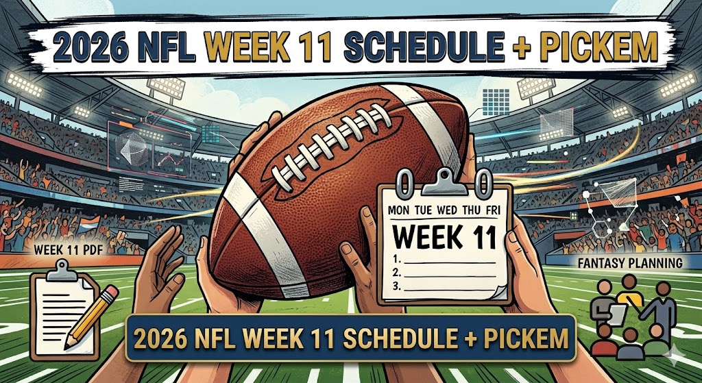 2026 NFL Week 11 Schedule - Sports Brackets 2026 NFL Week 11 Schedule