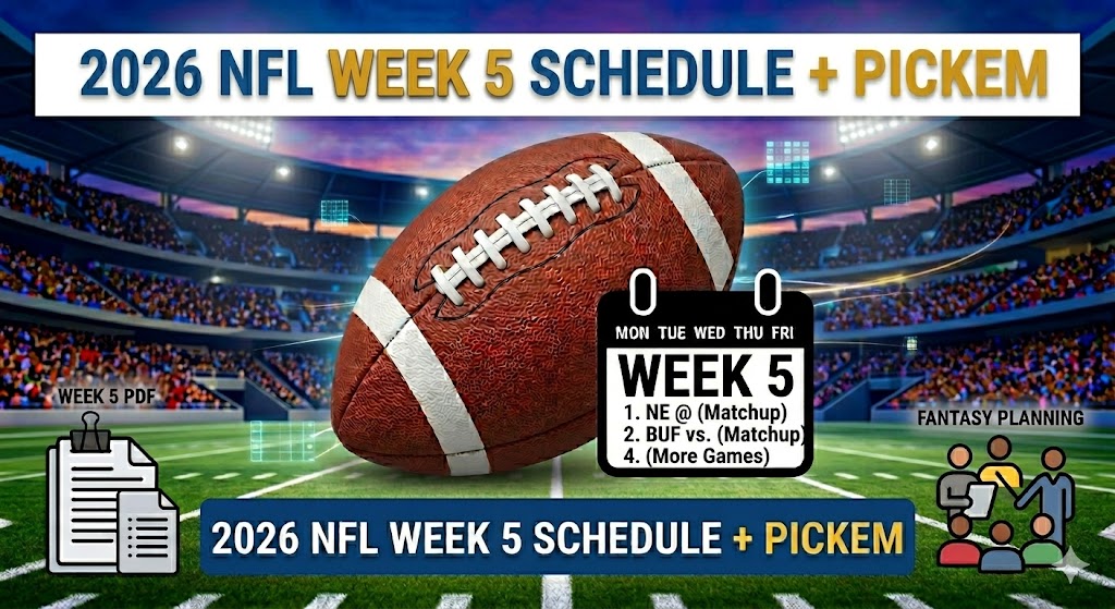 2026 NFL Week 5 Schedule - Sports Brackets 2026 NFL Week 5 Schedule