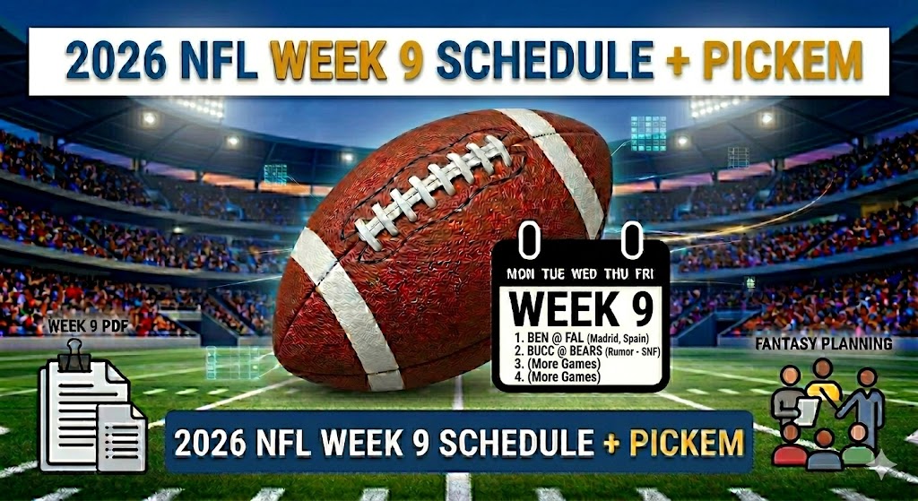 2026 NFL Week 9 Schedule