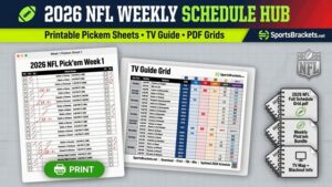 Read more about the article 2026 NFL Weekly Schedule Hub: Printable Pickem Sheets, TV Guide, and PDF Grids