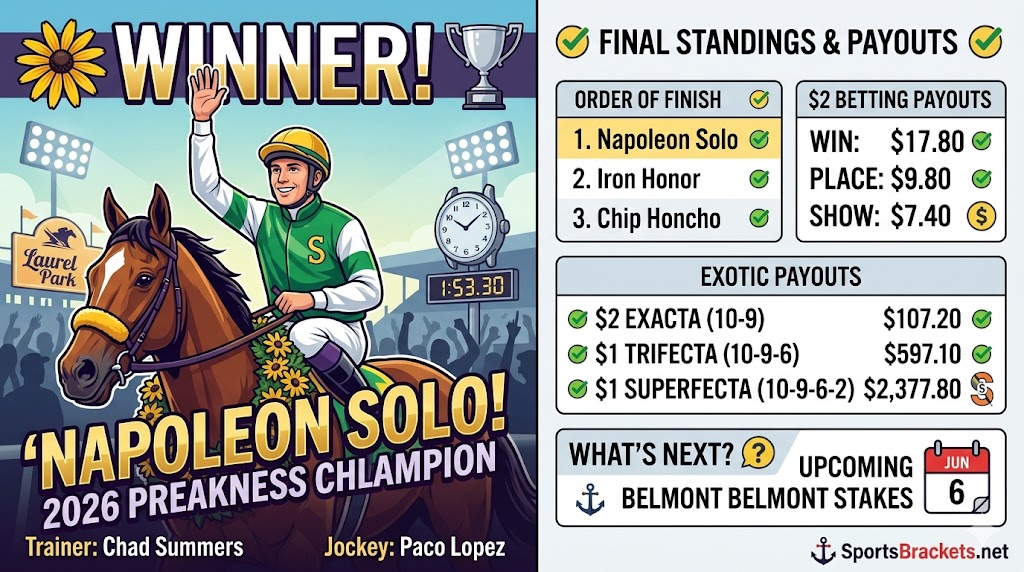 2026 Preakness Stakes Results - Sports Brackets 2026 Preakness Stakes