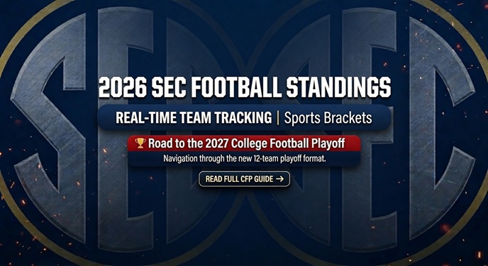 2026 SEC Football Standings - Live conference and overall records for all 16 Southeastern Conference programs.