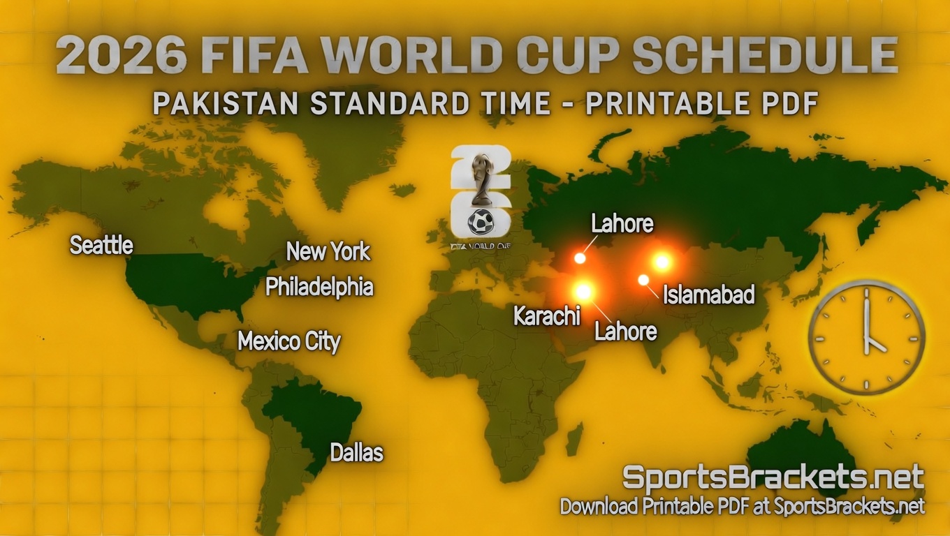 2026 World CUp Schedule Pakistan Time - Sports Brackets 2026 World Cup Schedule - Pakistan Standard Time (PKT)