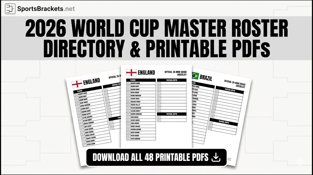 2026 World Cup Master Roster Directory - Sports Brackets 2026 World Cup rosters