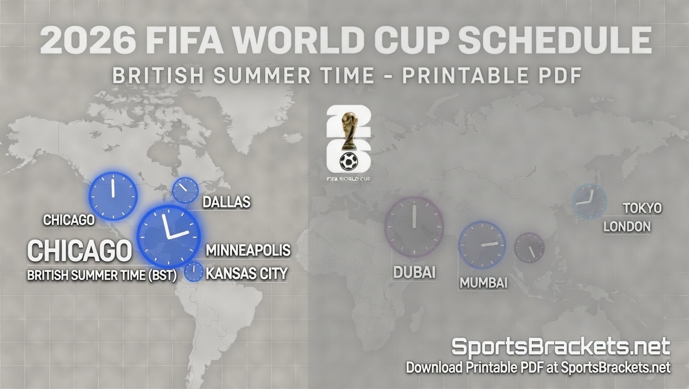 2026 World Cup Schedule British Summer Time - Sports Brackets 2026 World Cup Schedule - British Summer Time (BST)