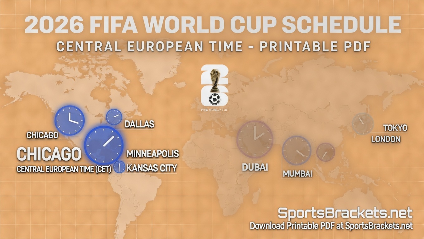 2026 World Cup Schedule - Central European Summer Time (CEST)