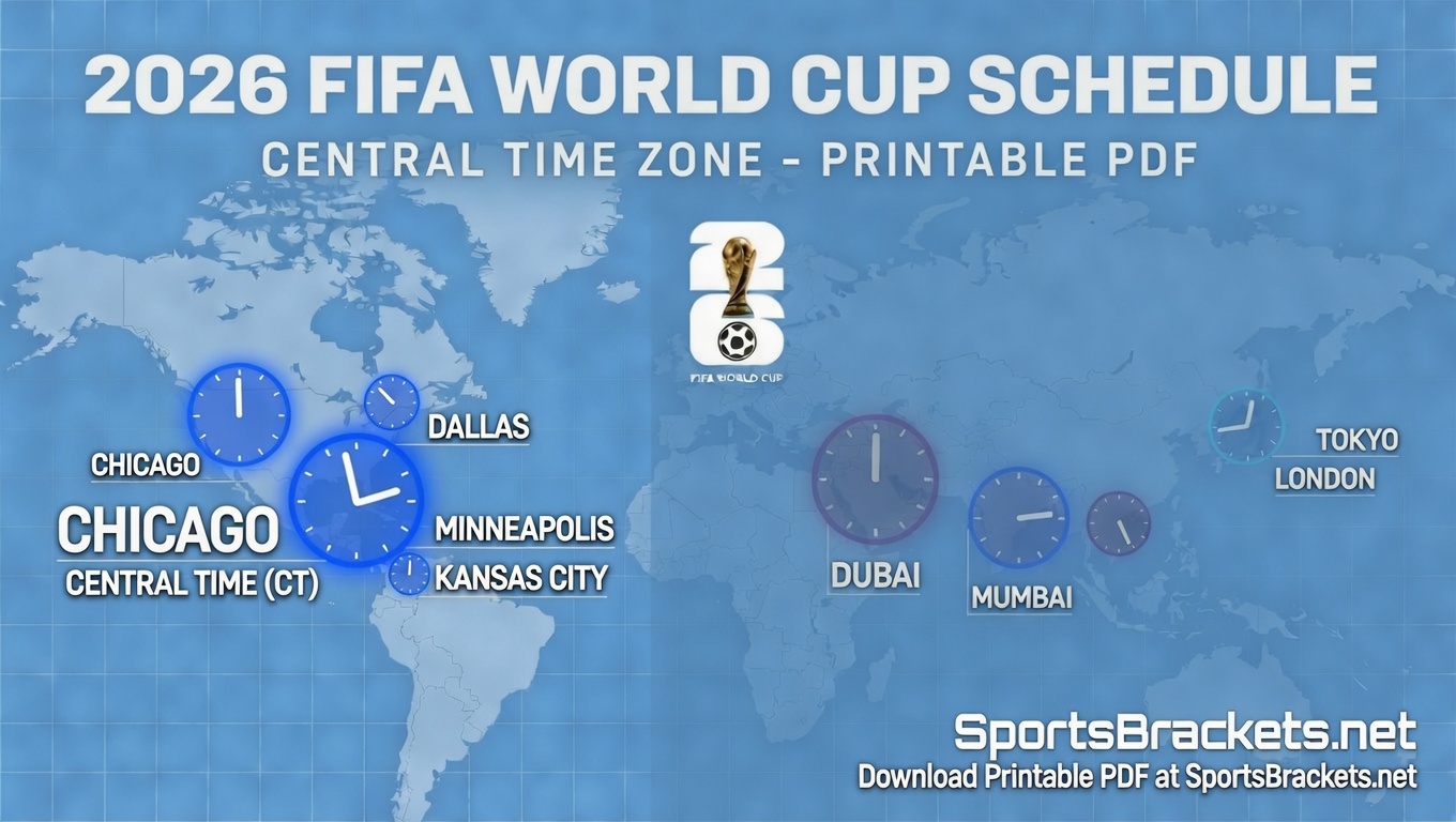 2026 World Cup Schedule - Central Time (CT)