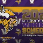 Minnesota Vikings 2028 schedule banner with team logo and bold text: '2028 Minnesota Vikings Schedule'