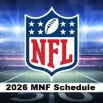 NFL logo on a stadium backdrop with a banner reading '2026 MNF Schedule'