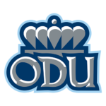 Old Dominion University logo: navy letters 'ODU' with a crown motif above, in blue tones.
