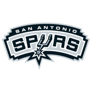 San Antonio Spurs logo featuring large SPURS lettering and a starburst emblem.