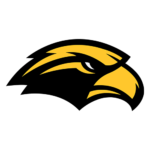 Stylized yellow eagle head silhouette on a black background.