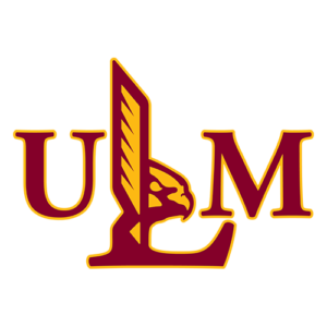 ULM logo: yellow background with maroon letters U, L, M and a vertical sword motif between them.