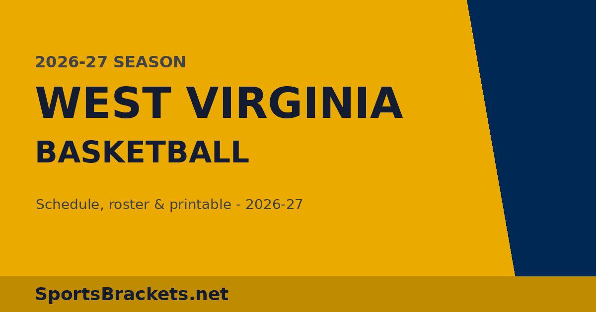 2026-27 West Virginia Basketball Schedule