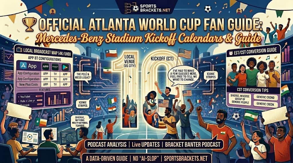 Atlanta World Cup Game Day Guide - Sports Brackets Atlanta 2026 World Cup fan guide, Mercedes-Benz Stadium kickoff calendar