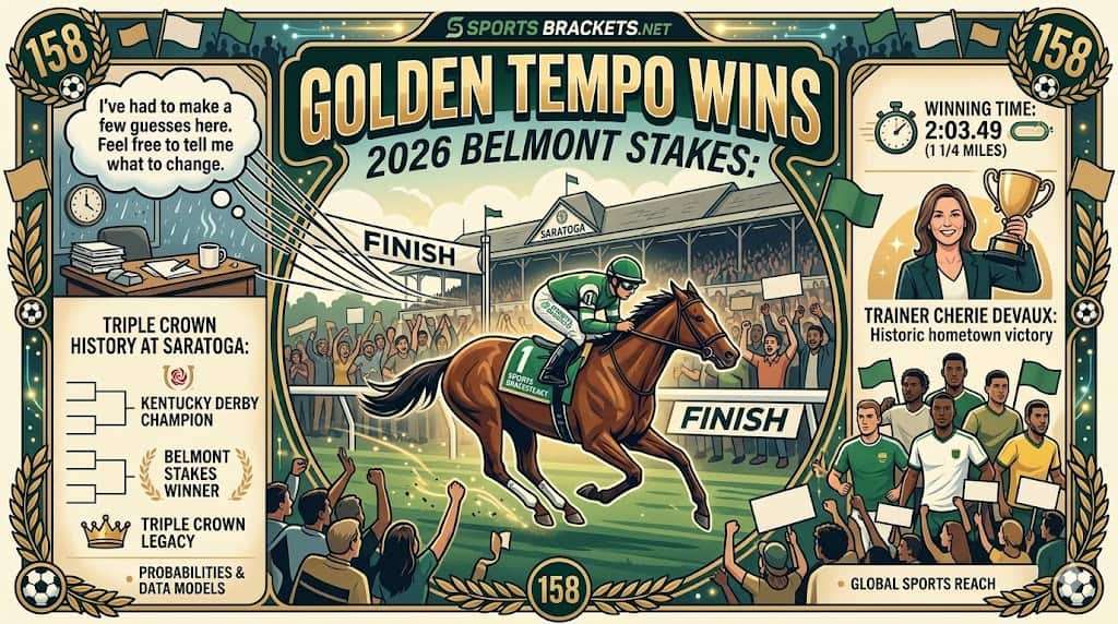 2026 Belmont Stakes results - Golden Tempo wins at Saratoga