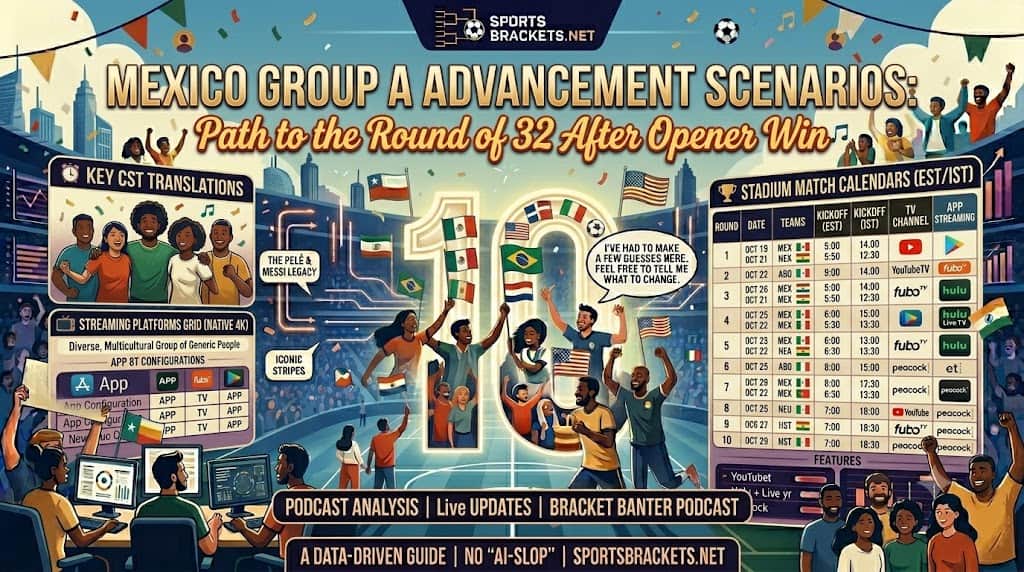 Mexico Group A Advancement - Sports Brackets Mexico Group A advancement scenarios and path to the Round of 32 after the opener win
