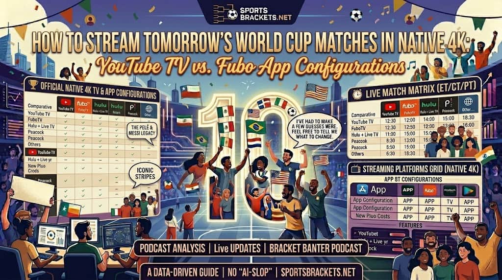 Stream Tomorrows Matches in 4K - Sports Brackets How to stream the 2026 World Cup in native 4K with YouTube TV and Fubo app configurations