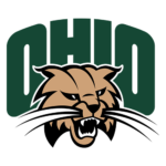Aggressive lion mascot logo peeking over a black cliff with a dark green background