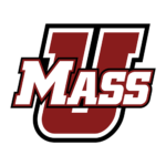 UMass logo: a maroon U with bold white 'MASS' lettering outlined in black overlaying the U.